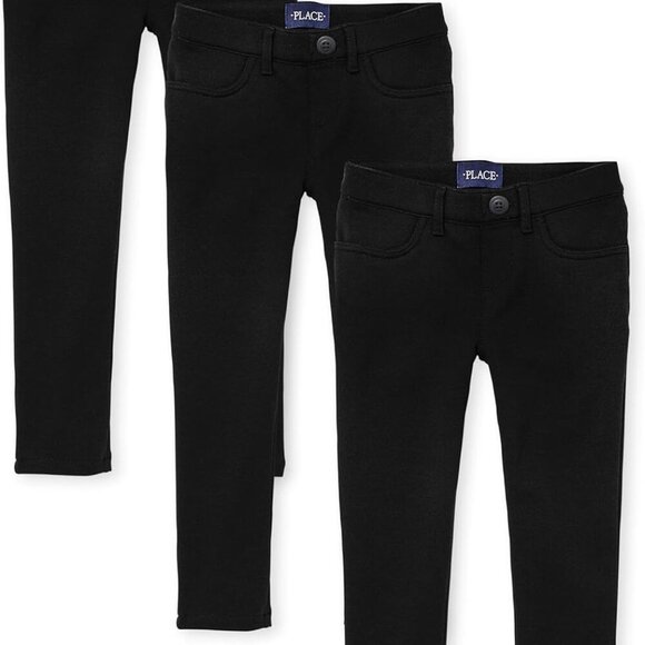 Girls' Ponte Knit Pull-on Jeggings, Multipacks - Size 14 Slim, Black 3-pack - Picture 1 of 4